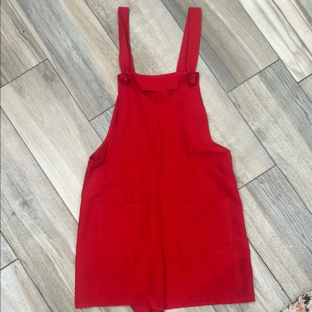 Red Romper with Pockets